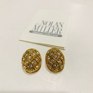 Nolan Miller Sunset Glamour Gold Clip on Earrings